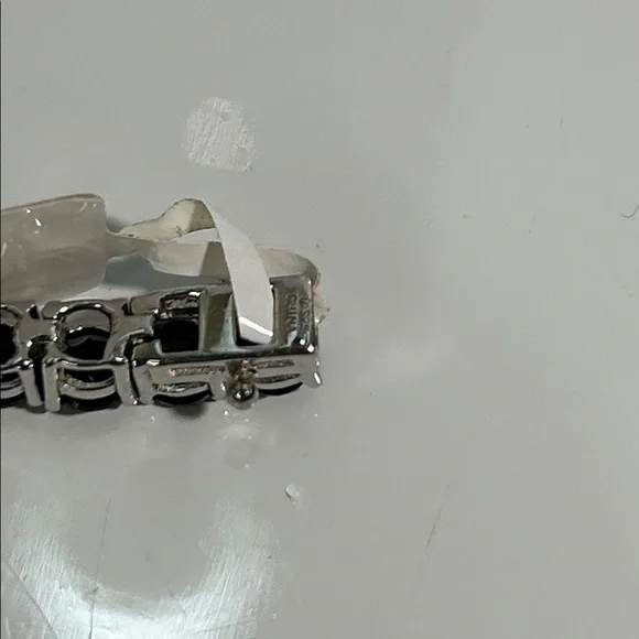 NWT NYC11 Sterling Silver Genuine Red Garnet Eternity Line Bracelet Boho - Picture 6 of 11